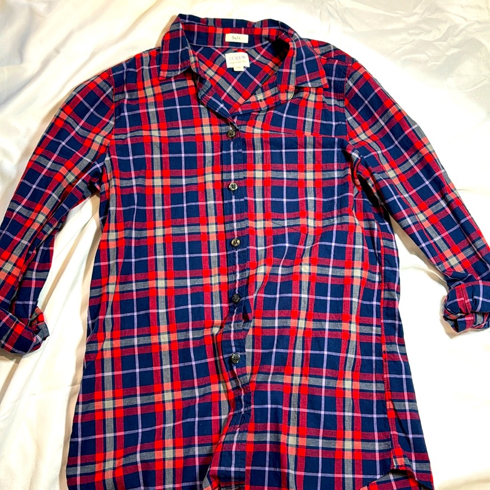 JCrew plaid Boy Fit Blouse
